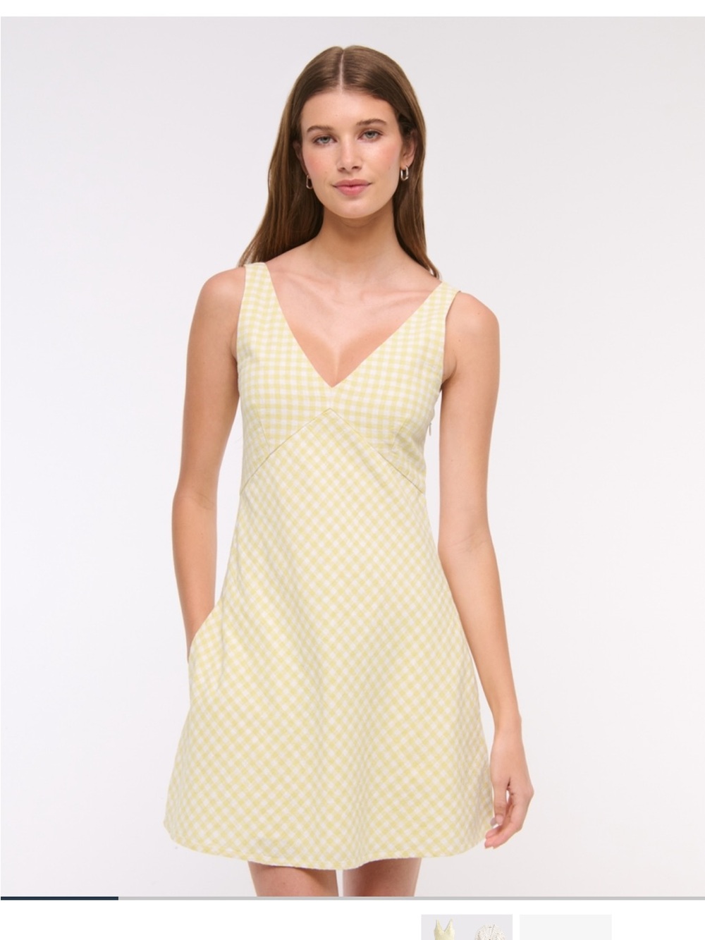 Abercrombie & Fitch V-Neck Linen-Blend Mini Dress